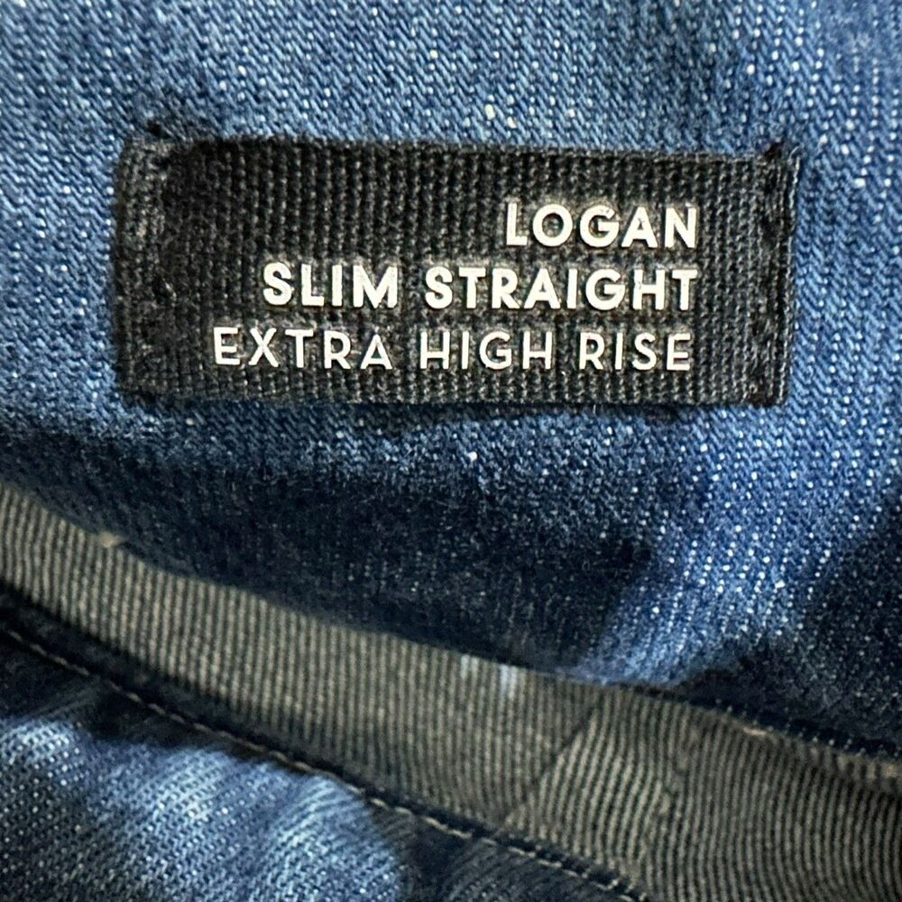 Veronica Beard Jeans Women's 25x28 Blue Logan Slim Straight Extra High-Rise Belt - Picture 8 of 14
